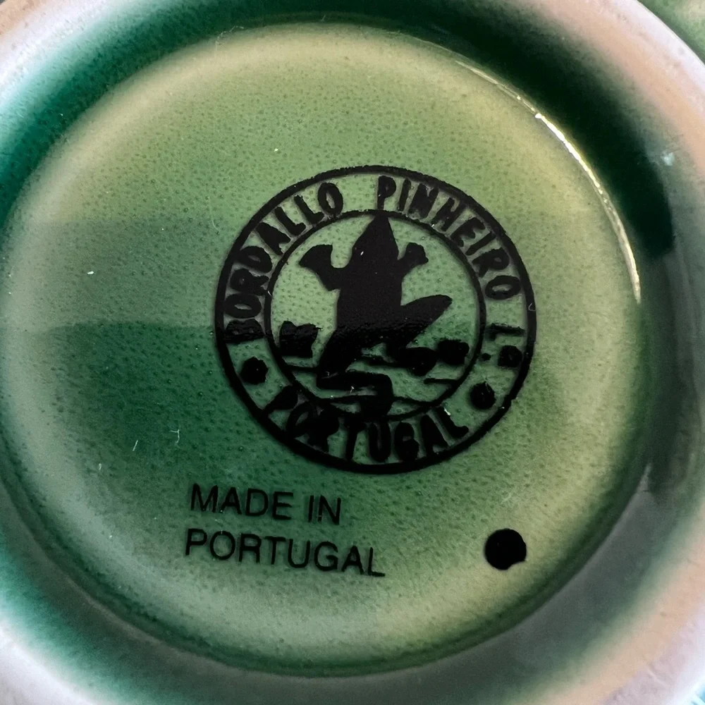 Discontinued Rabbit Green by BORDALLO PINHEIRO Rabbits Carrots Cup & Saucer Set